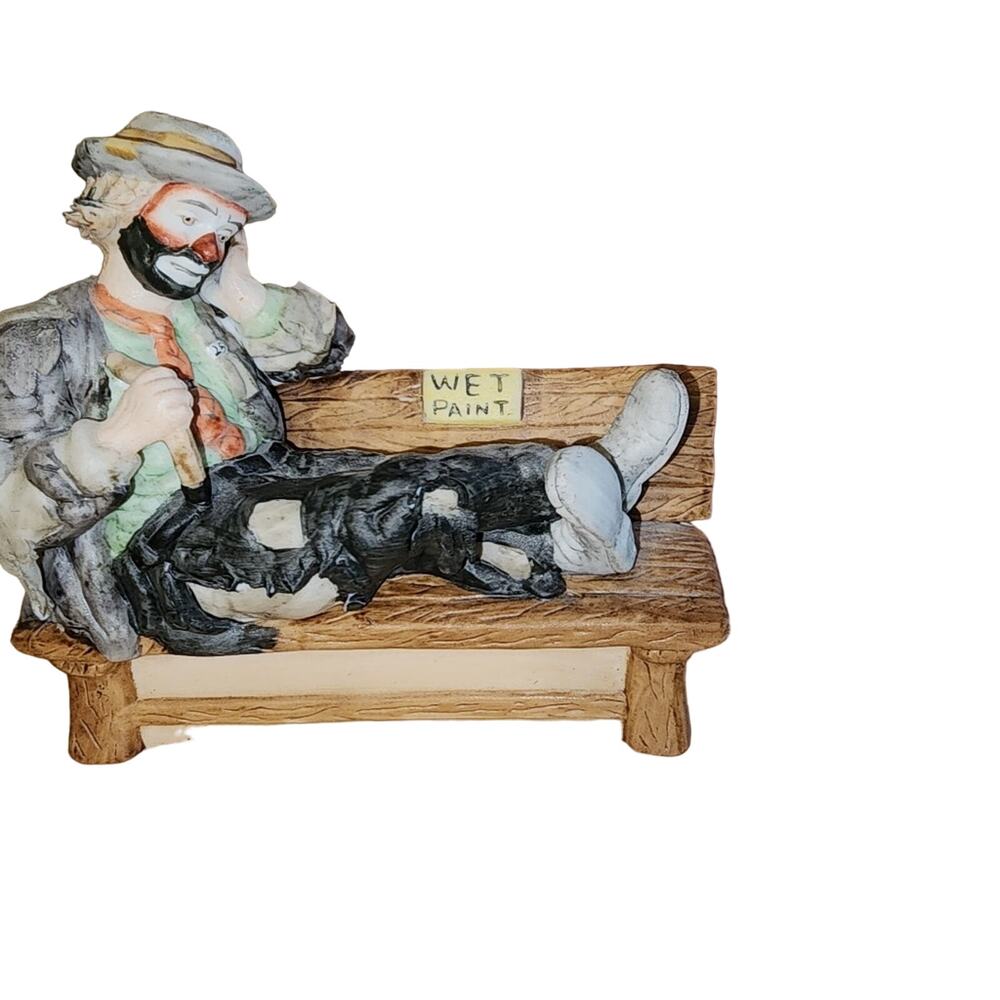 EMMETT KELLY JR PORCELAIN STATUARY "WET PAINT"  FIGURERINE